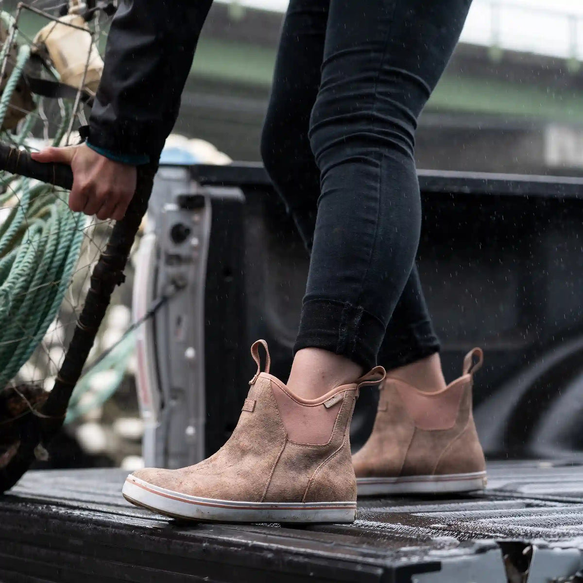 Women's Leather Ankle Deck Boot